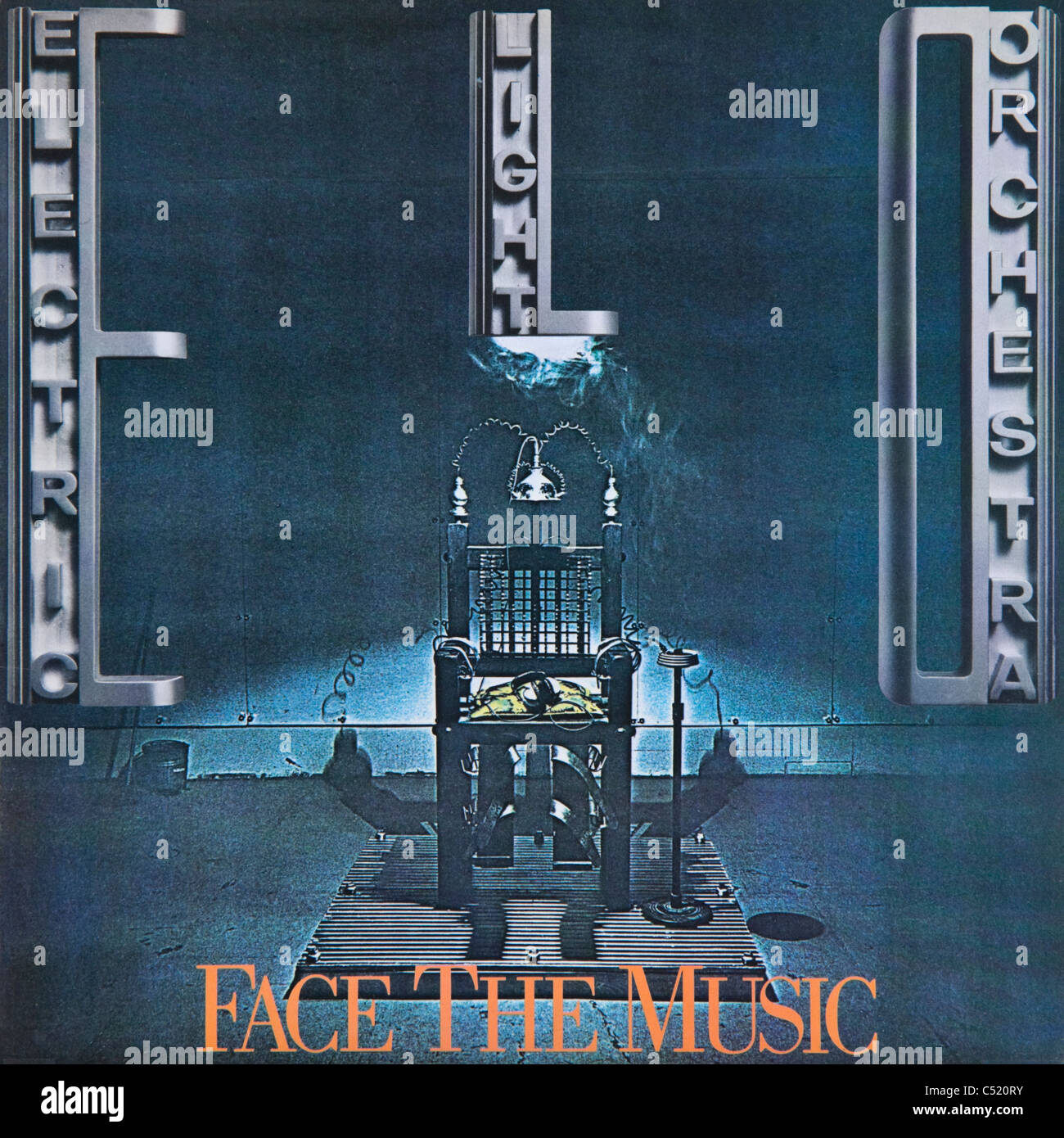 Couverture de l'album vinyle face à la musique par Electric Light Orchestra ELO 1975 parution sur Jet Records Banque D'Images