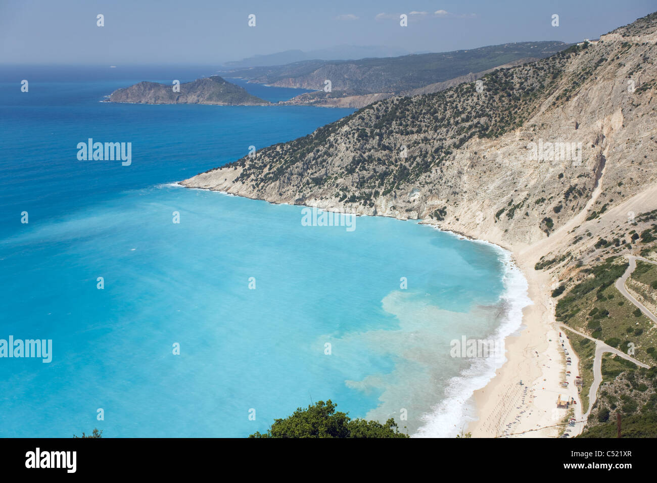 Plage de Myrtos. Grèce Céphalonie. Banque D'Images