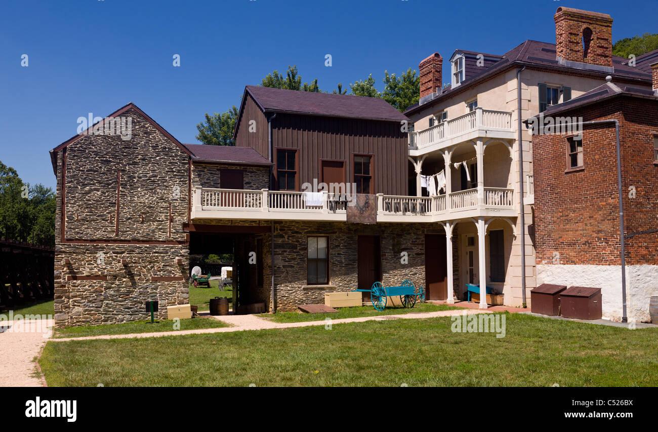 Harpers Ferry, Comté de Jefferson, West Virginia, USA - Bâtiments de la ville historique de la guerre civile nous Banque D'Images