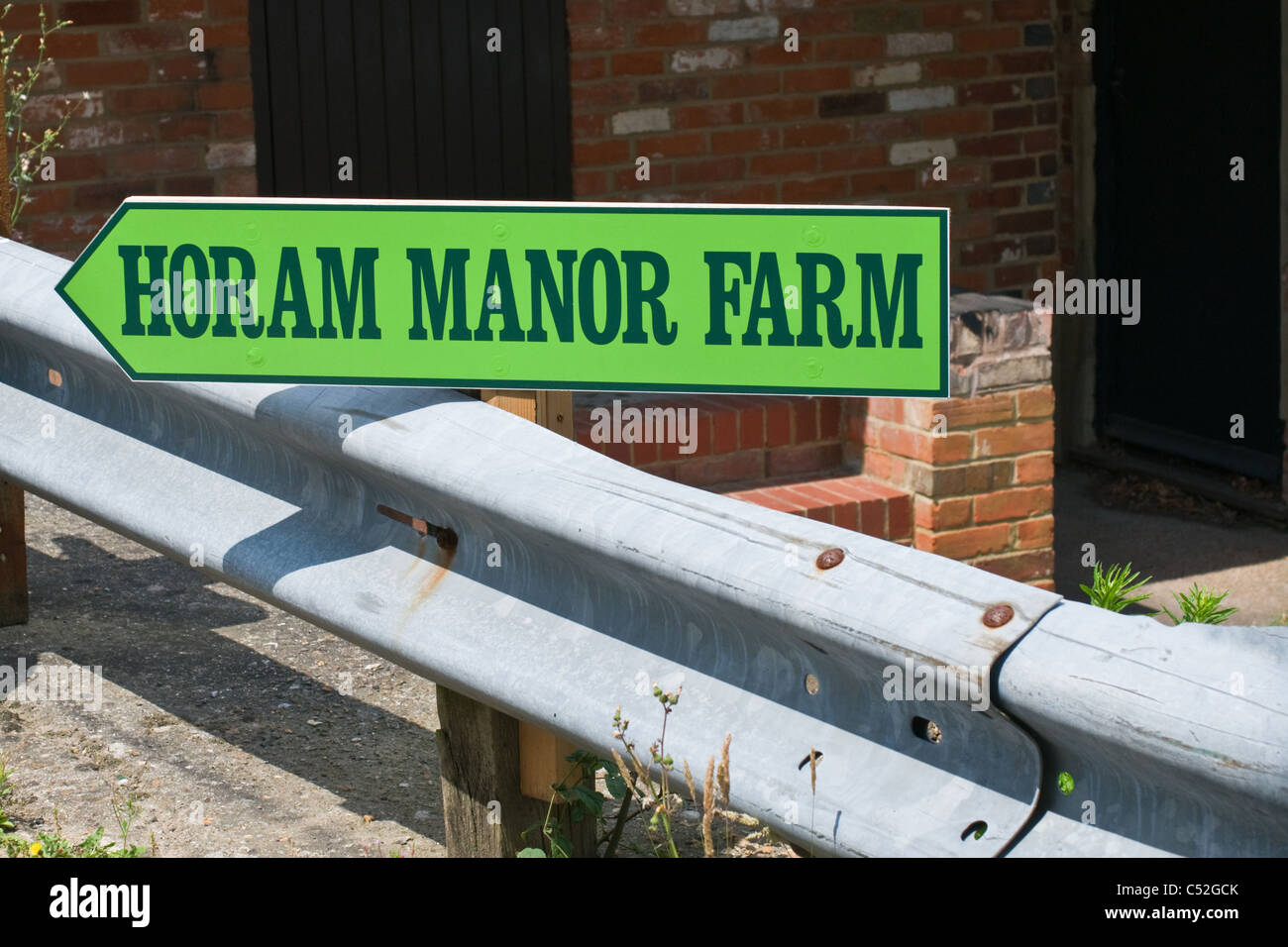 Heathfield, East Sussex, Horam, Manor Farm sign Banque D'Images