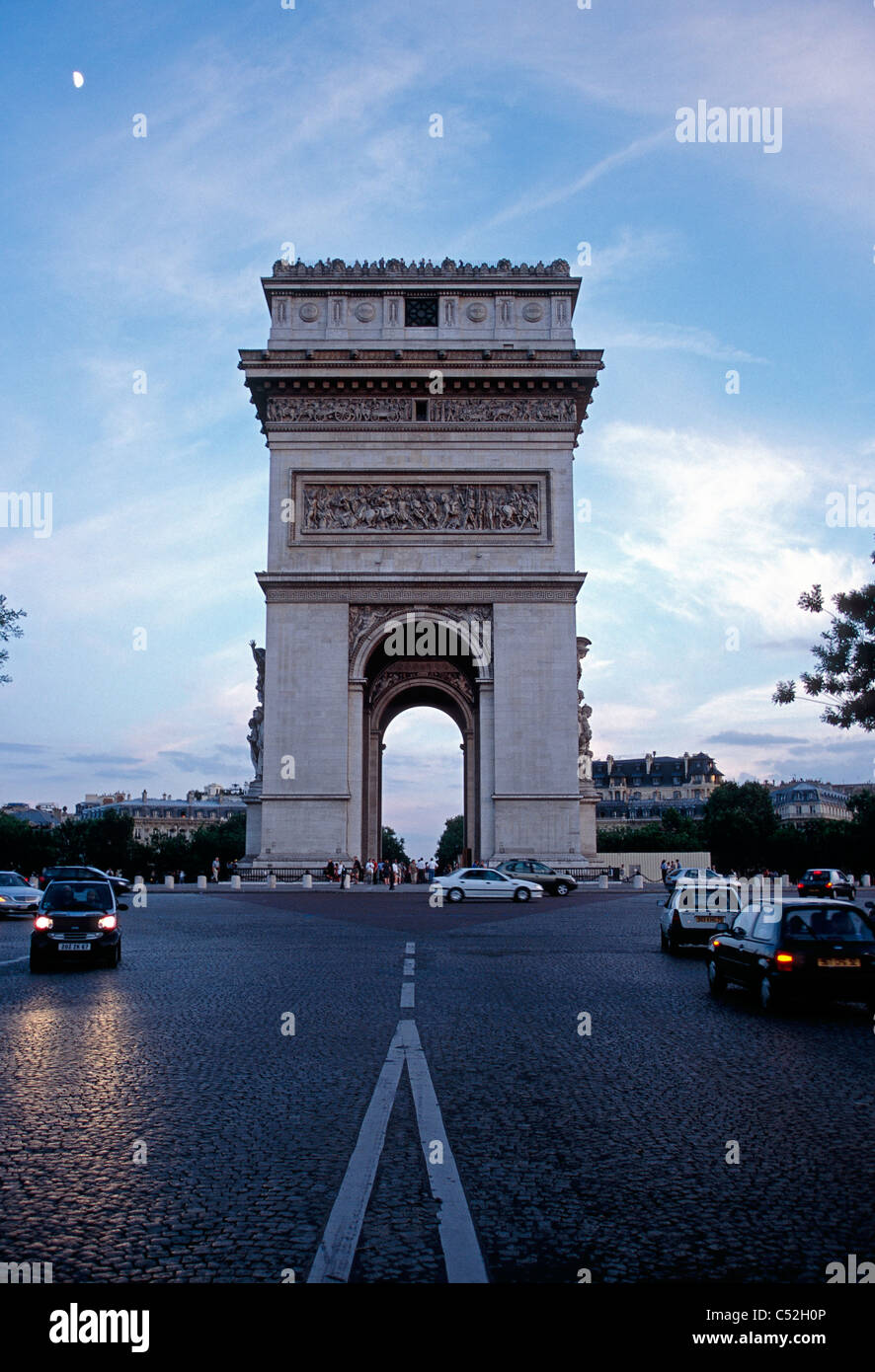 Arc de Triomphe à Paris, France. Banque D'Images