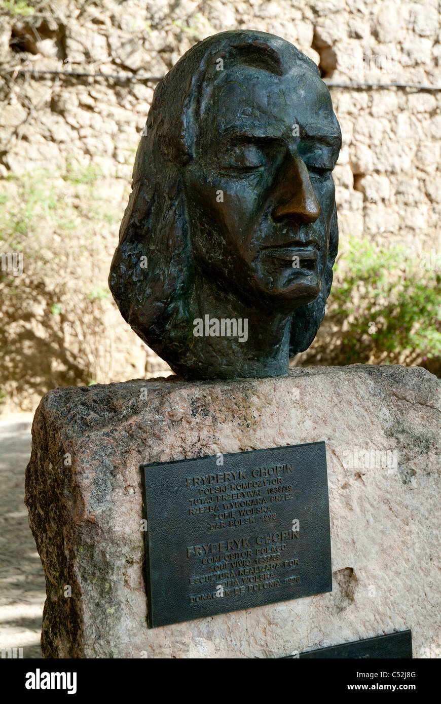 Buste de Frédéric Chopin,Valldemossa, Majorque Banque D'Images