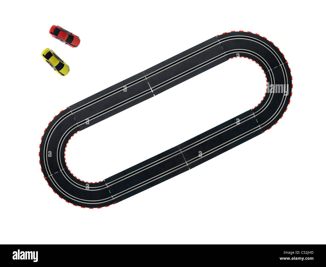 Une image d'un jouet slot car racing track Banque D'Images