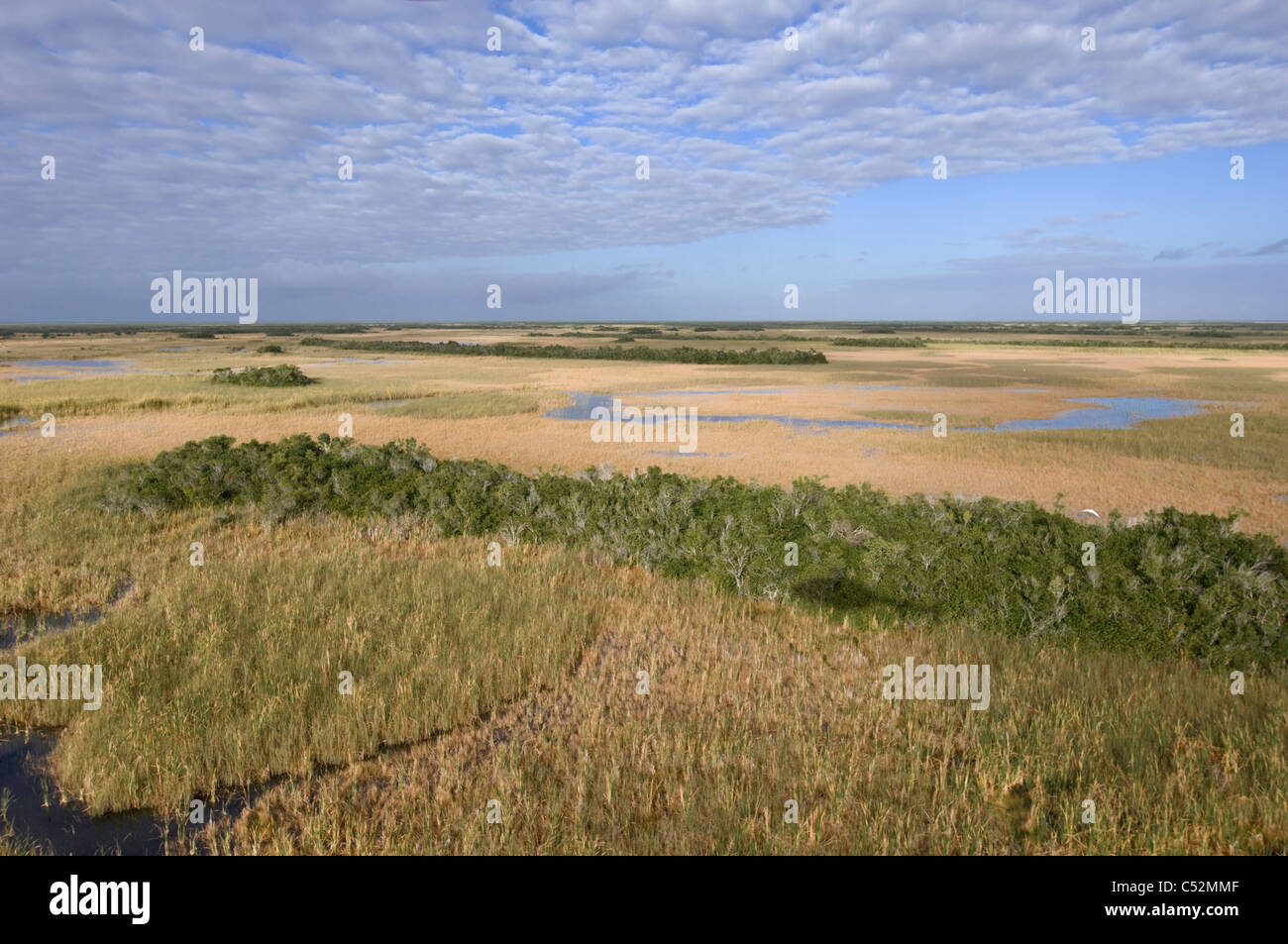 Le Parc National des Everglades de Floride FL paysage panoramique aérienne Banque D'Images