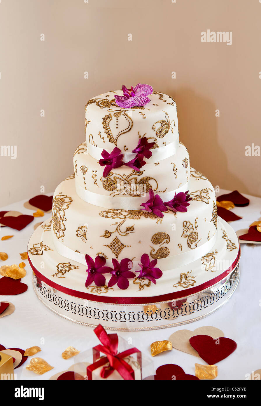 Close up d'un gâteau de mariage Banque D'Images