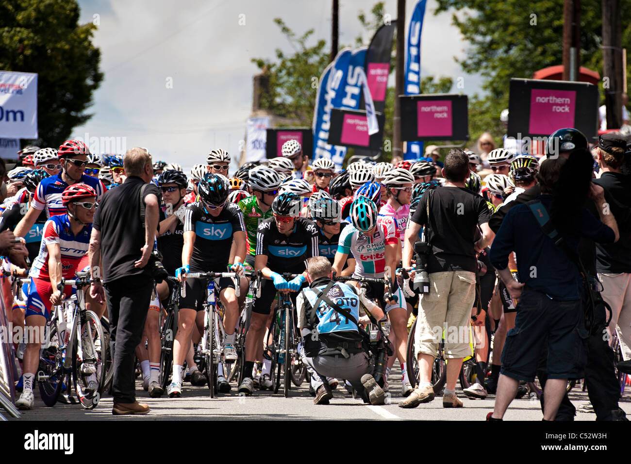 Le début de la gamme mens British National Road Cycling Championships en 2011 Stamfordham Banque D'Images