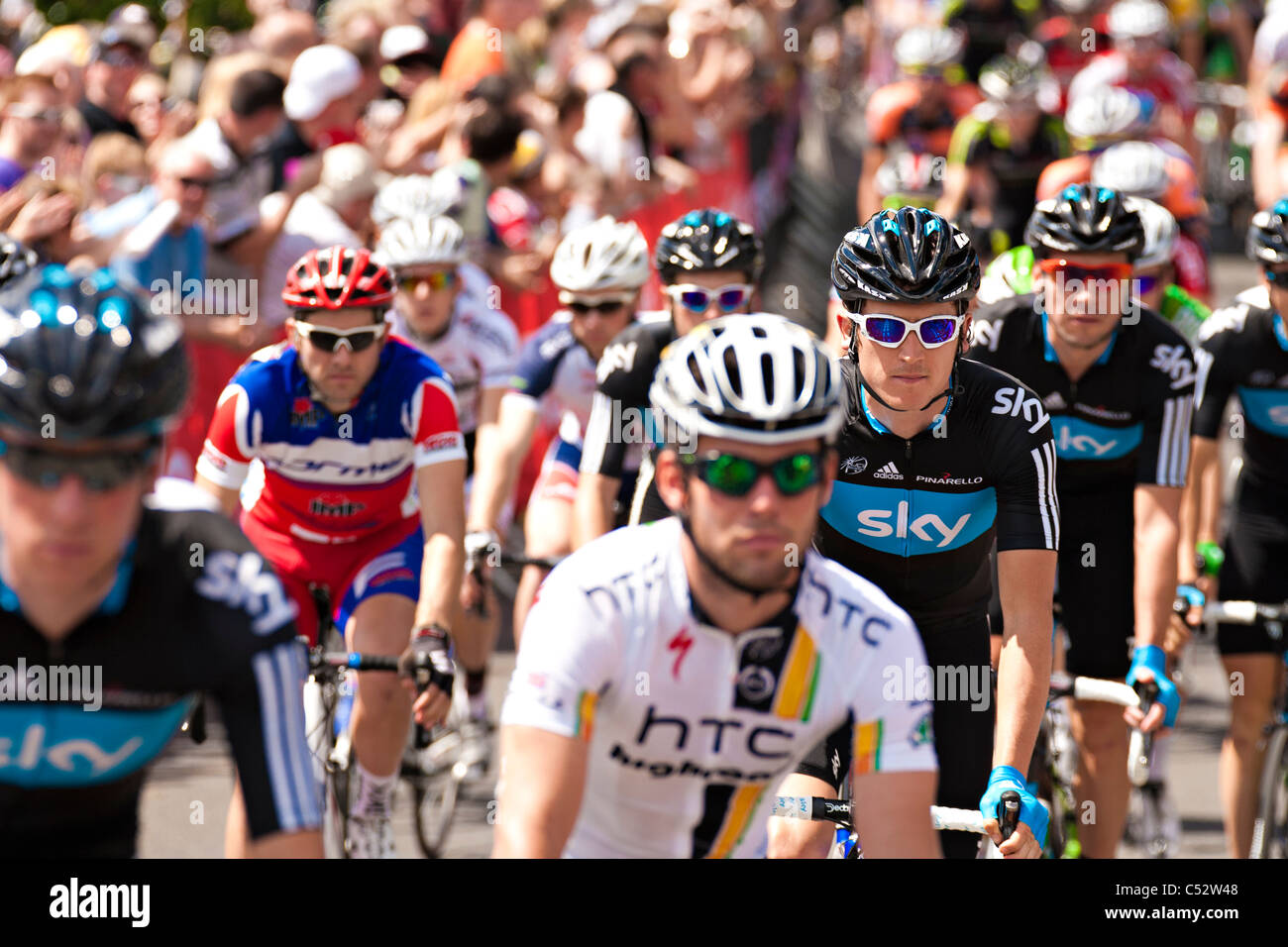 Le début de la mens British National Road Cycling Championships en Stamfordham, Northumberland 2011 Banque D'Images