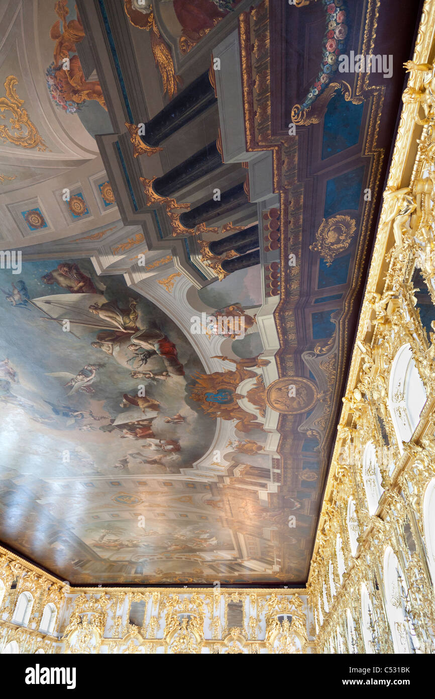 Le Palais de Catherine, St Pétersbourg, Russie - Grand Ballroom 2 Banque D'Images