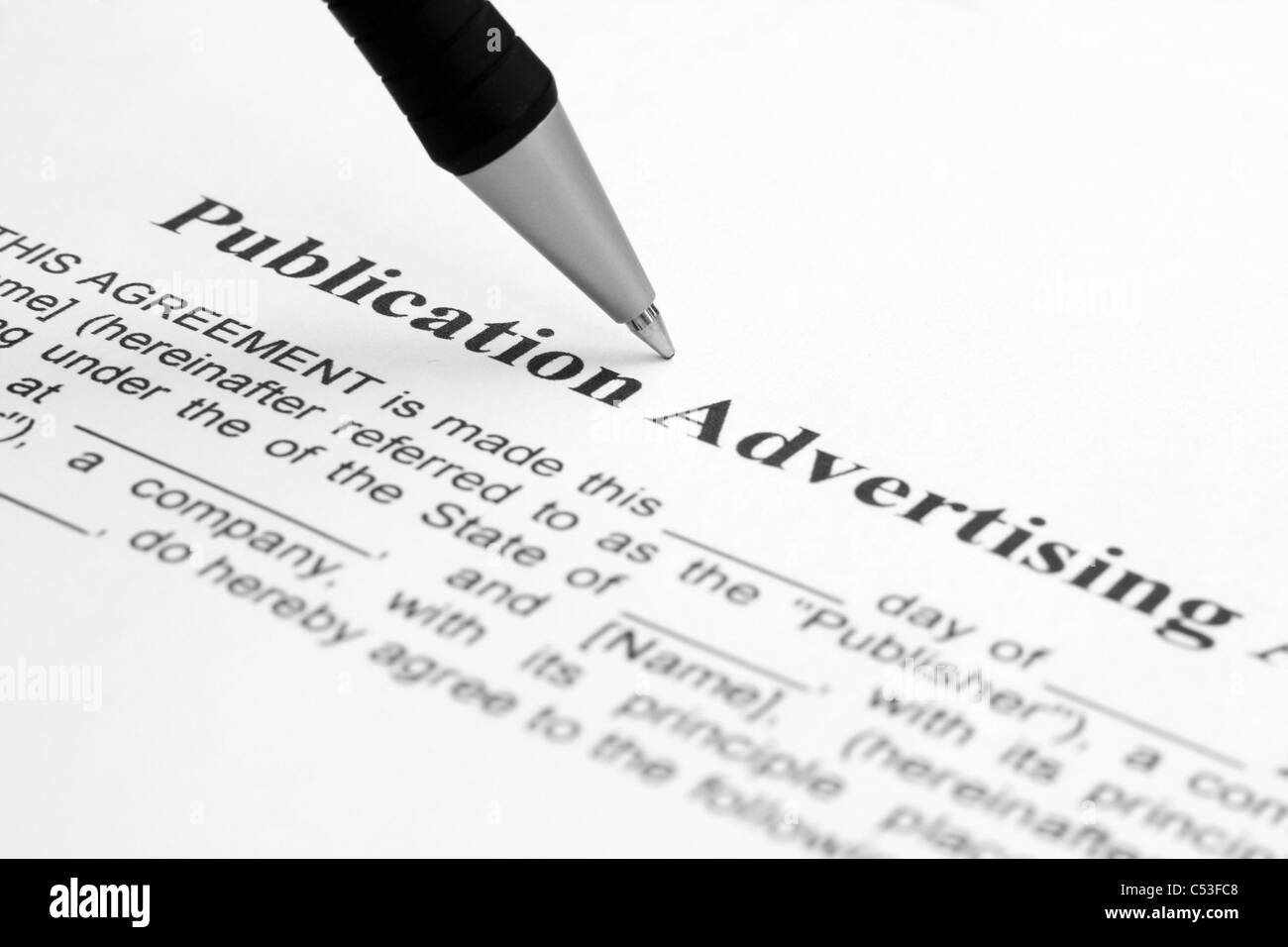 La publicité de publication Banque D'Images