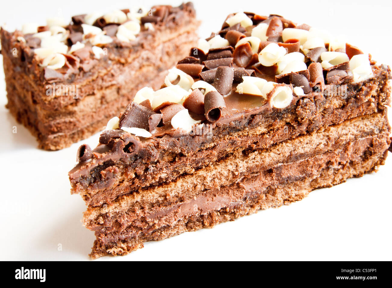 Gâteau au chocolat avec le cacao et le café Banque D'Images