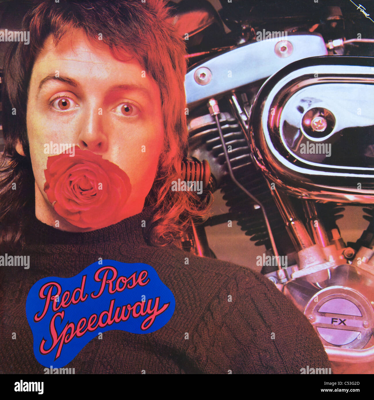 Couverture de l'album vinyle original Red Rose Speedway par Paul McCartney et Wings 1973 parution sur Fame Records Banque D'Images