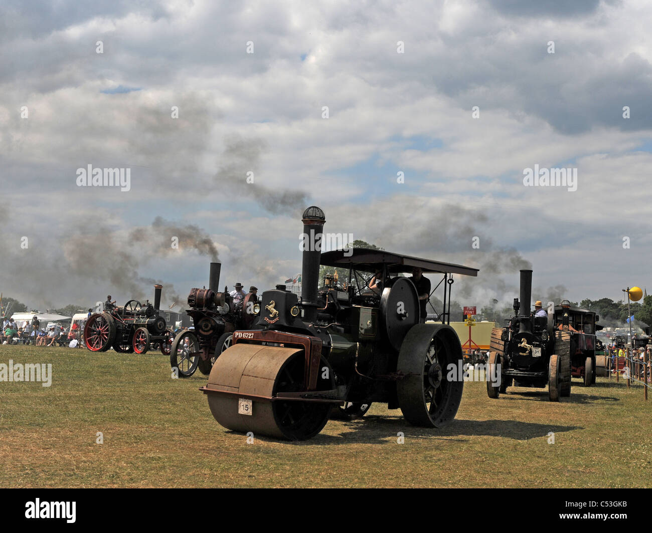 Les moteurs de traction à vapeur Vapeur à un rallye. Banque D'Images