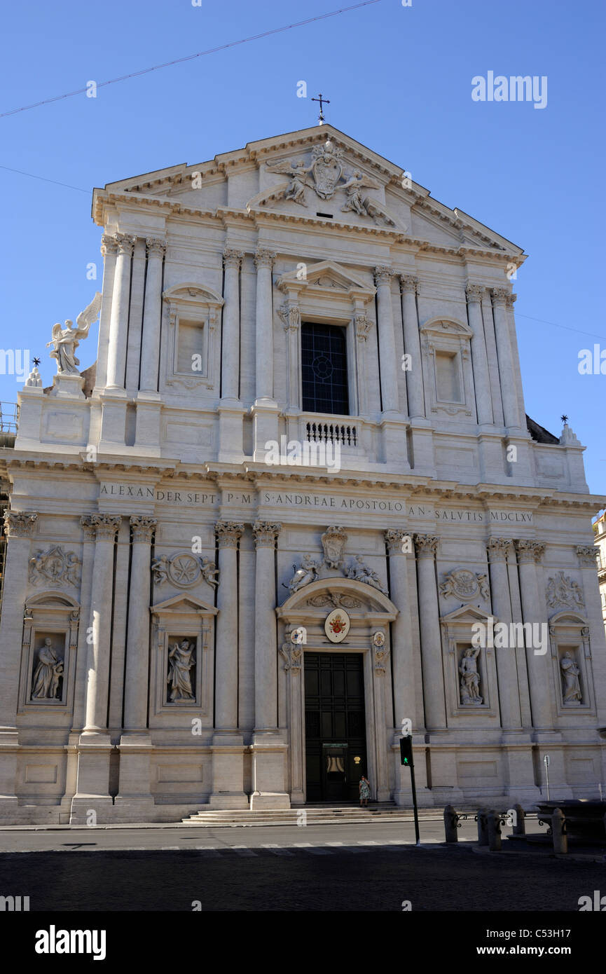 Italie, Rome, basilique de Sant'Andrea della Valle, façade de Carlo Rainaldi Banque D'Images