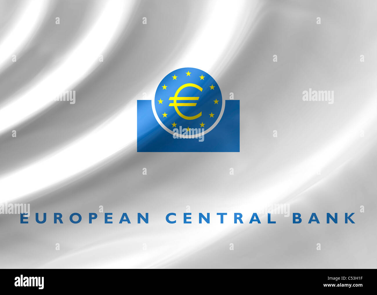 Le logo de la Banque centrale européenne drapeau icône symbole Banque D'Images