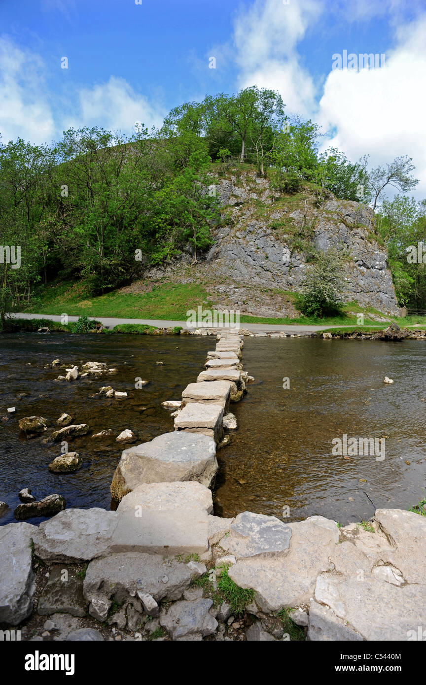 Le Stepping Stones Dovedale Banque D'Images