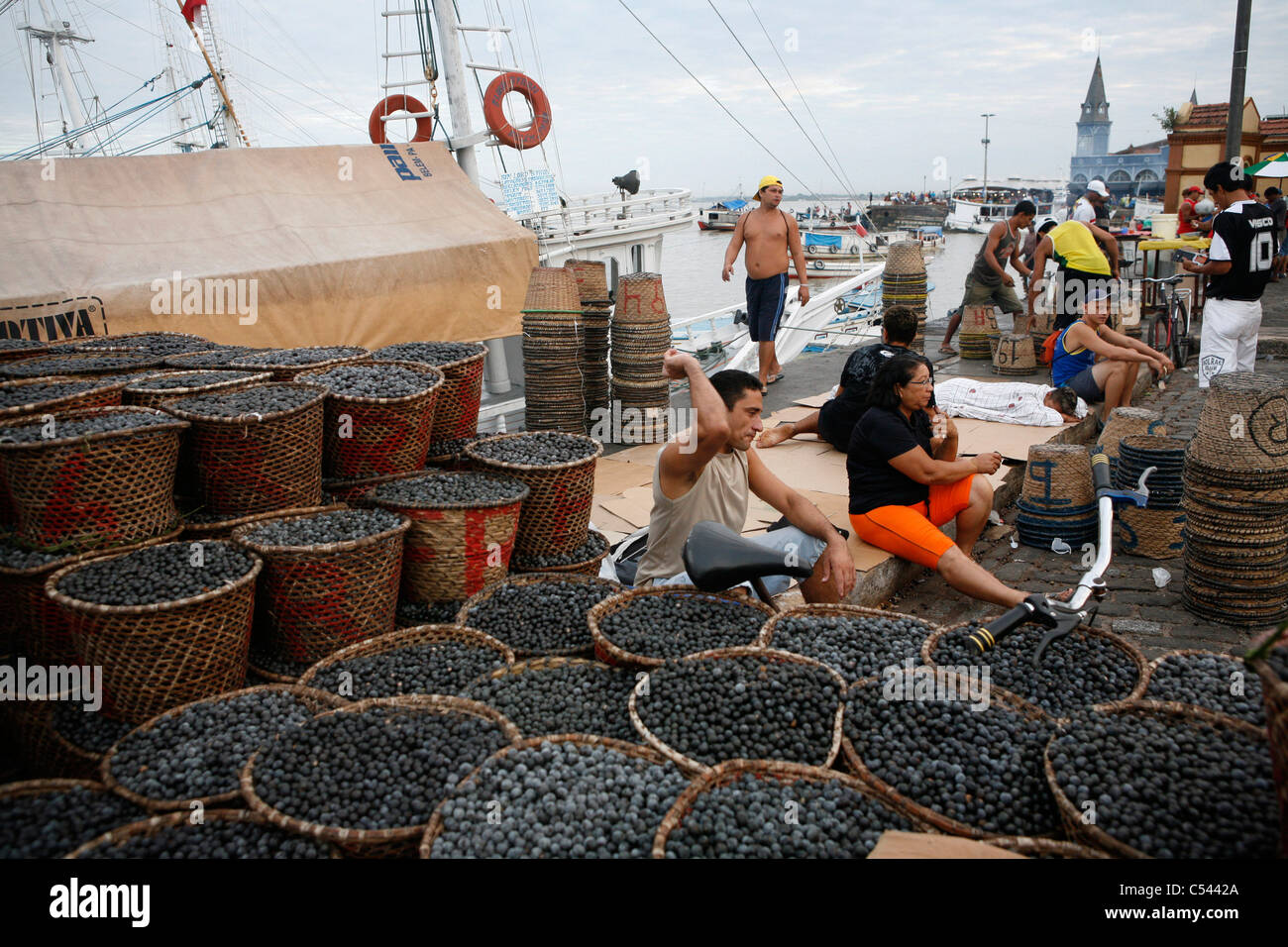 Le VER-O-PESO ("Vérifier le poids") du marché à Belem, Brésil. Banque D'Images