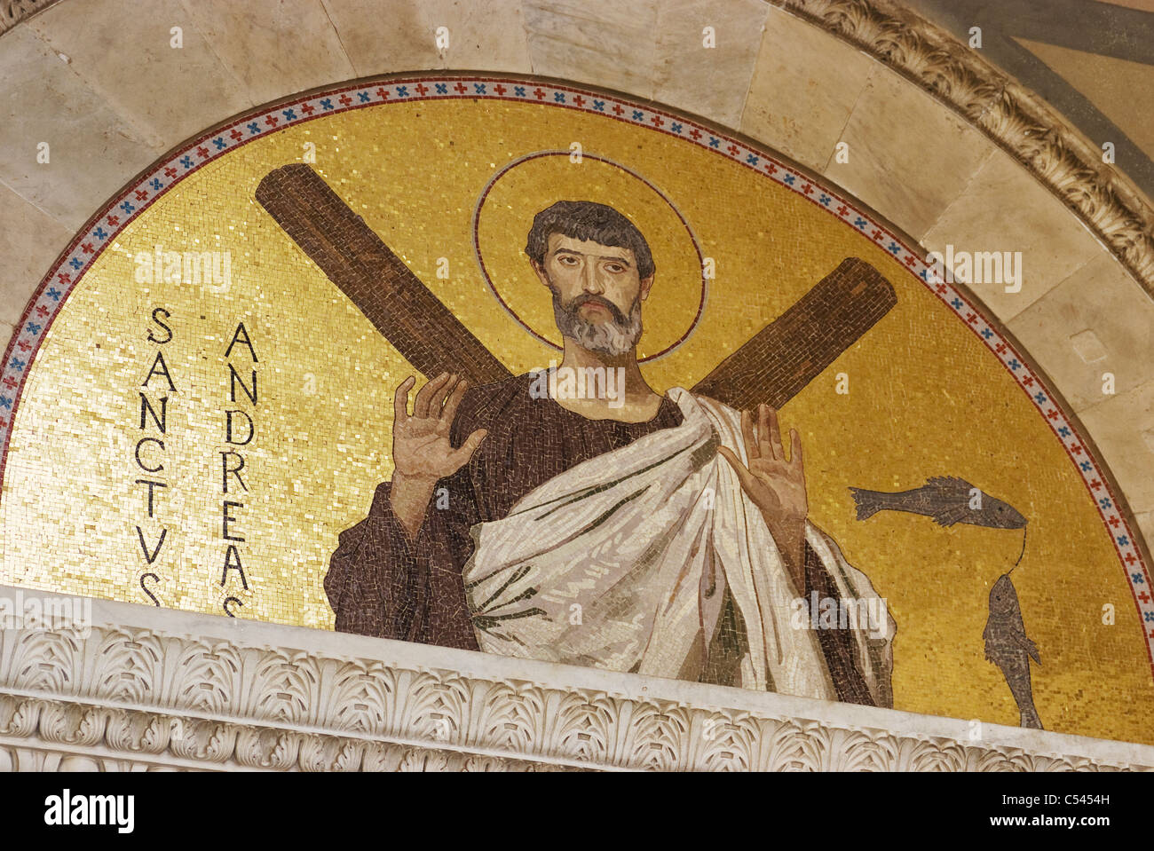 Mosaïque de St André, St Andrew's Cathedral (St Andrea) ou le Duomo, Milan, Lombardie, Italie Banque D'Images