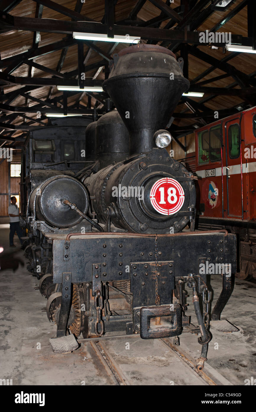 Vieux train à vapeur, la locomotive Shay Alishan, chemins de forêt, Fenqihu Alishan National Park Scenic Area, Chiayi, Taiwan Banque D'Images