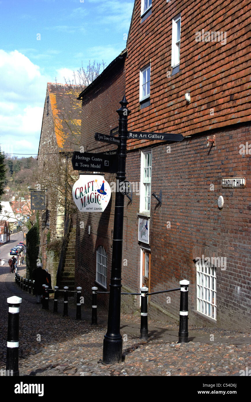 La colline de conduit, Rye, East Sussex, Angleterre Banque D'Images