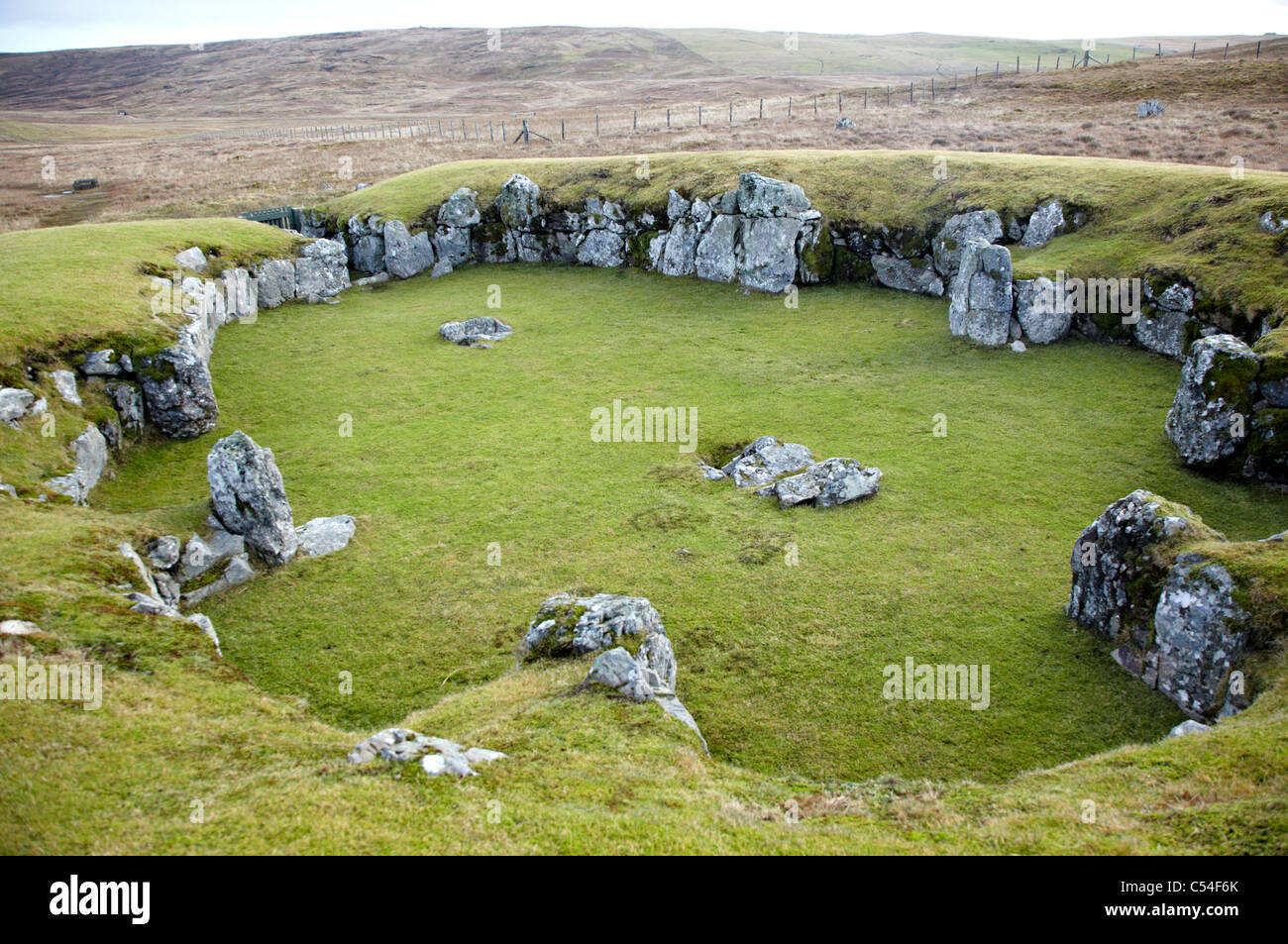 Stanydale Temple Règlement Shetland Islands UK Banque D'Images