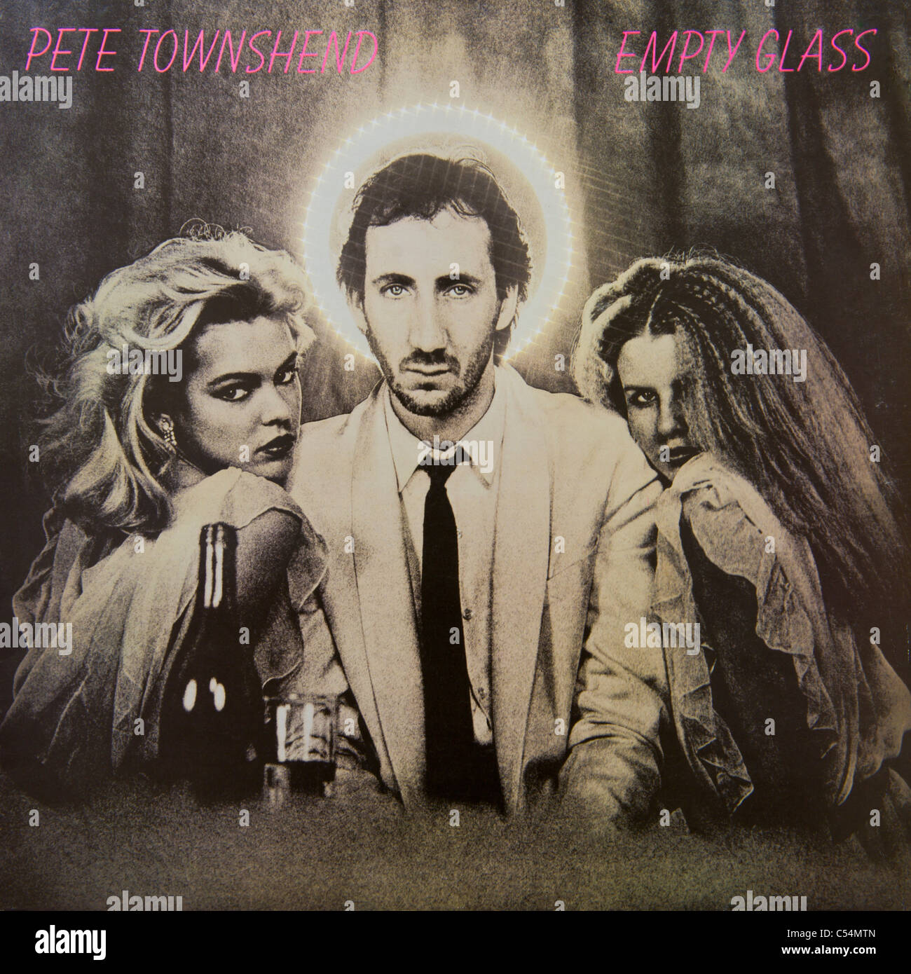 Couverture de l'album vinyle original verre vide par Pete Townsend 1980 parution sur ATCO Records Banque D'Images