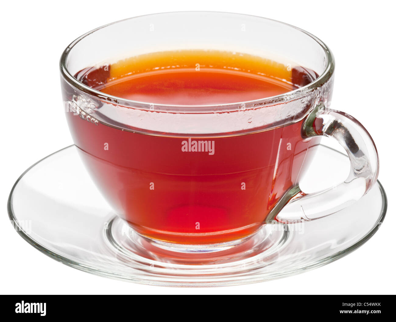 Tasse de thé sur un fond blanc. Banque D'Images