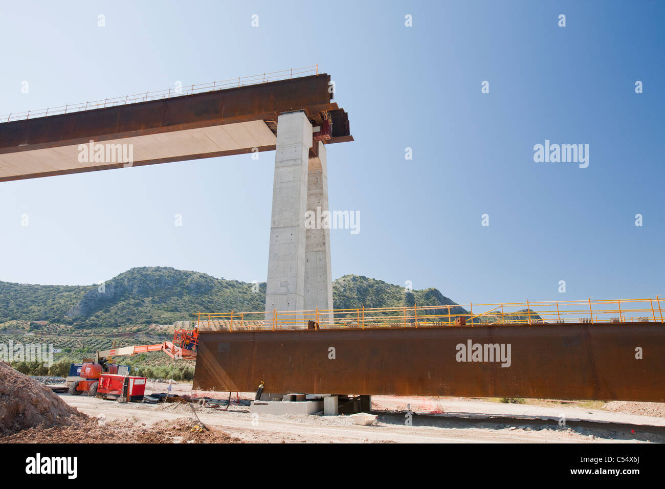 Une liaison ferroviaire à grande vitesse site de construction en Andalousie, Espagne Banque D'Images