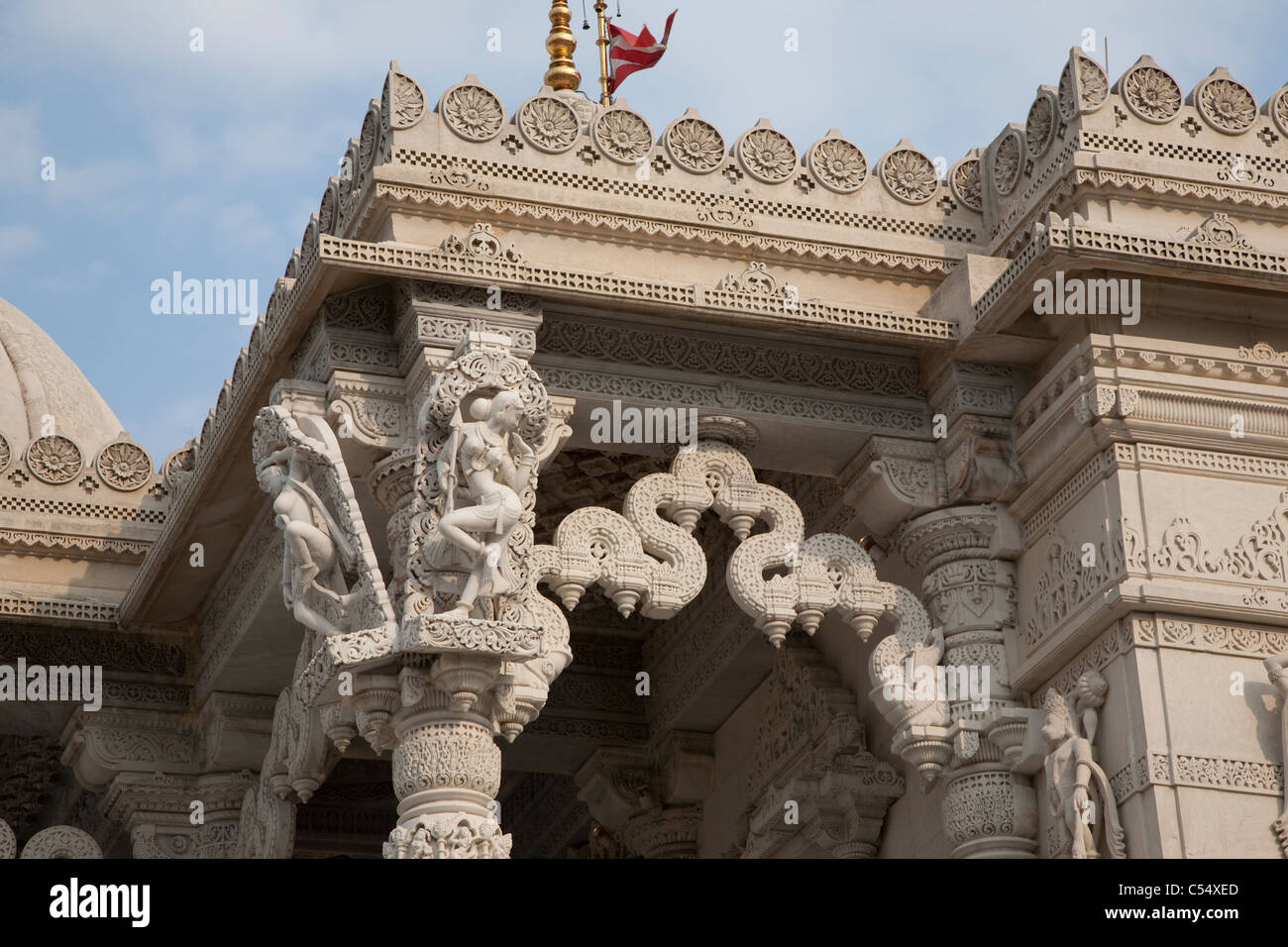 Shri Swaminarayan Mandir Temple Hindou, Neasden, Londres, Royaume-Uni Banque D'Images