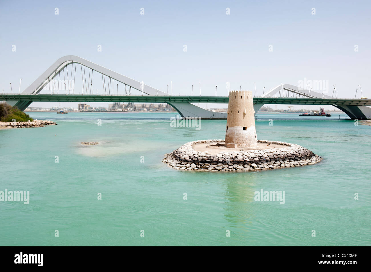 Pont Sheikh Zayed à Abu Dhabi, Émirats arabes unis, l'architecte Zaha Hadid Banque D'Images