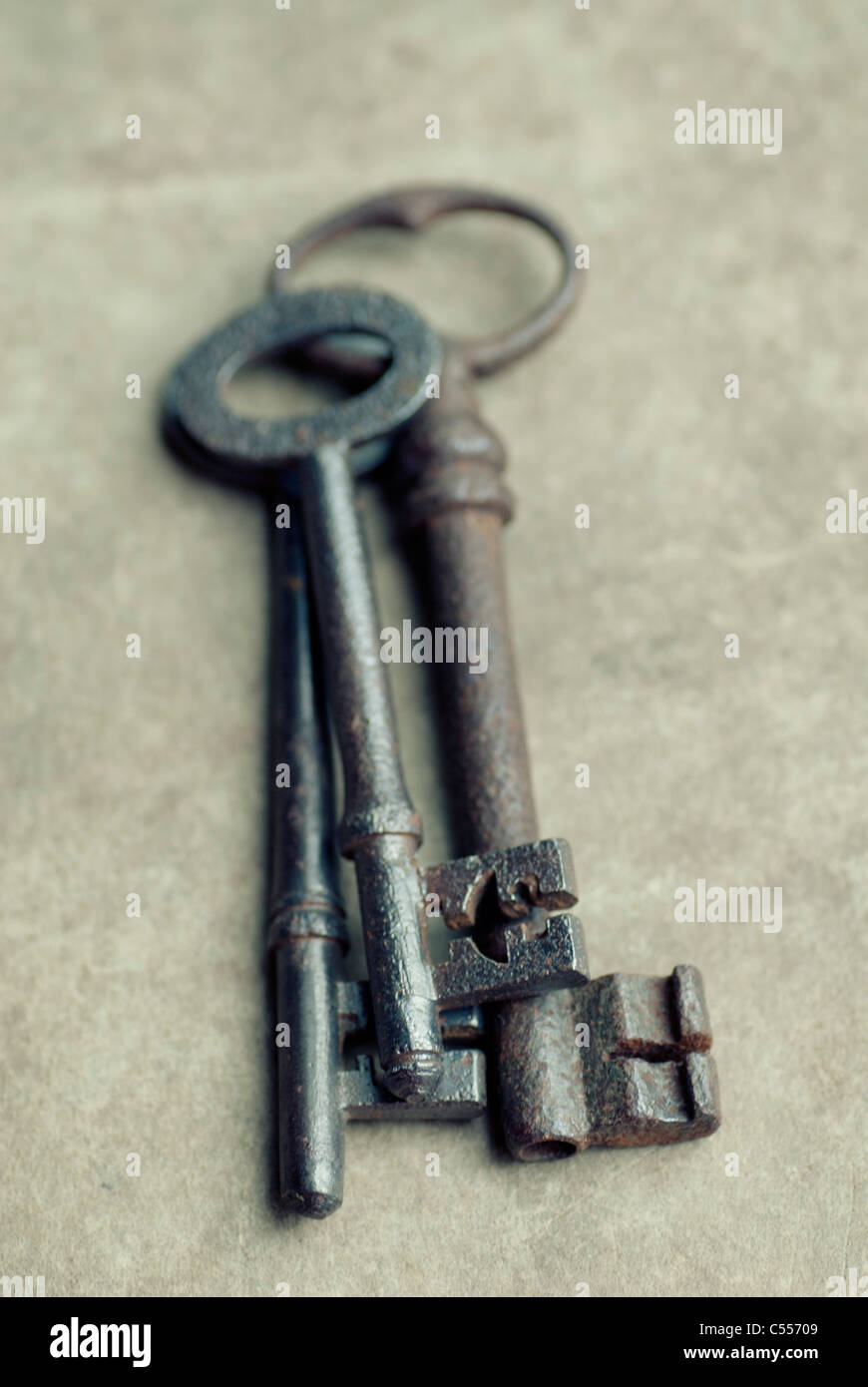 anciennes clés rouillées Banque D'Images