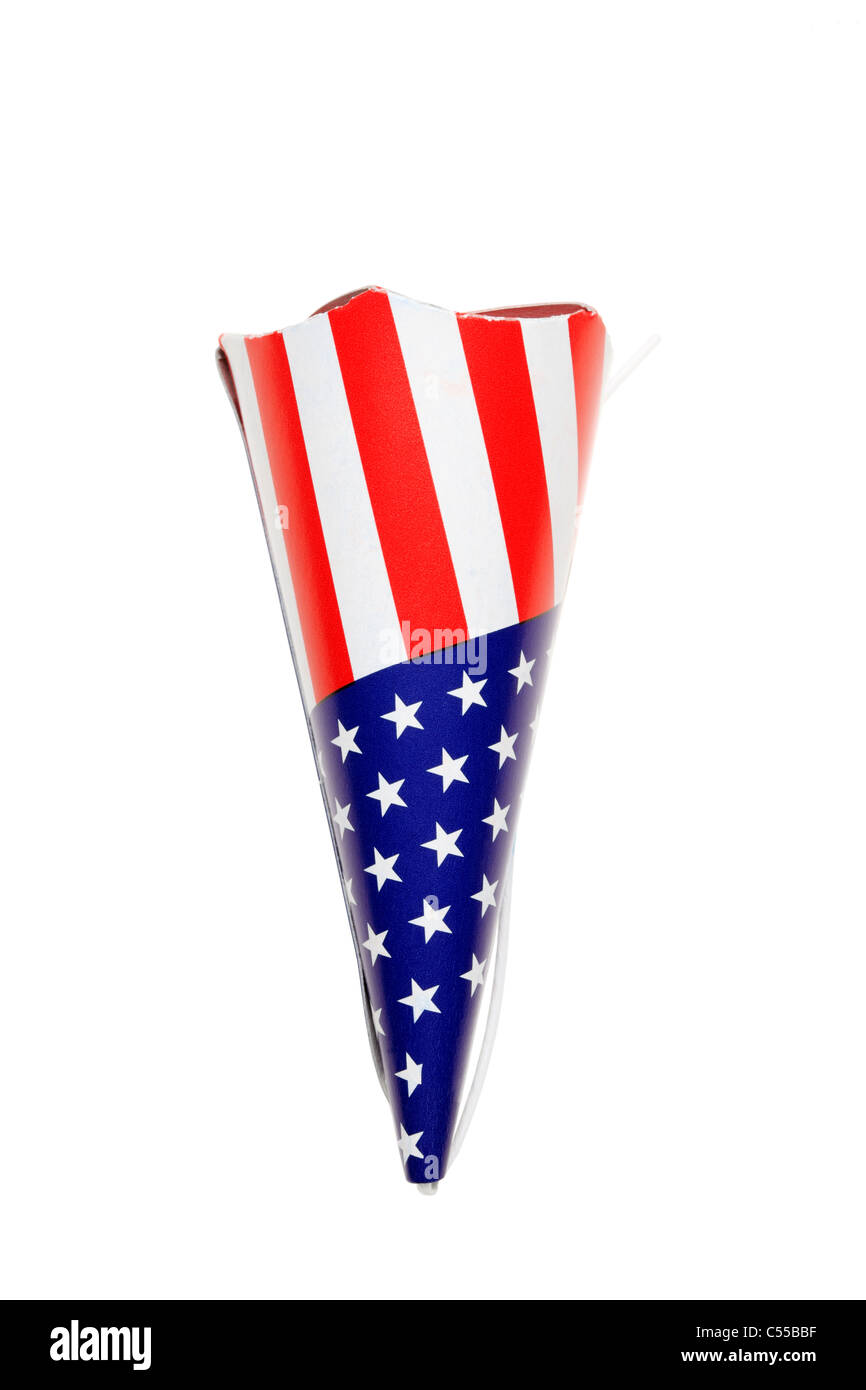 Poppers parti isolé sur fond blanc Banque D'Images