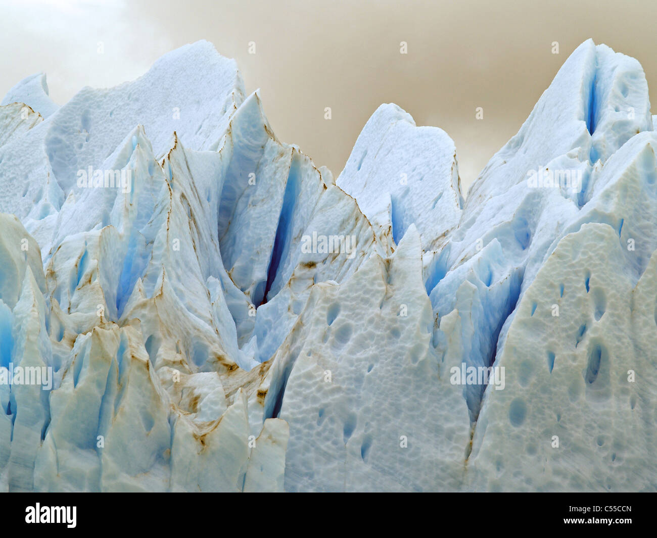 Formes glaciaires Glacier Perito Moreno Argentine Banque D'Images