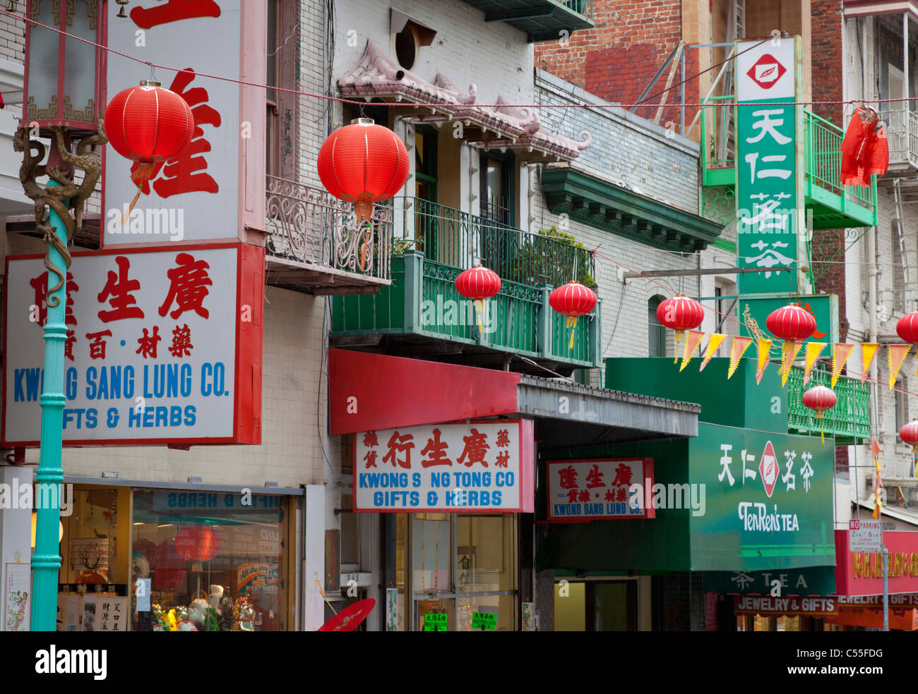 San Francisco chinatown shop fronts China town californie usa Banque D'Images