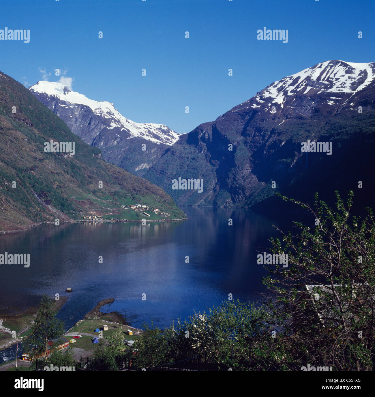 La Norvège, vue panoramique sur Geirangerfjord Banque D'Images