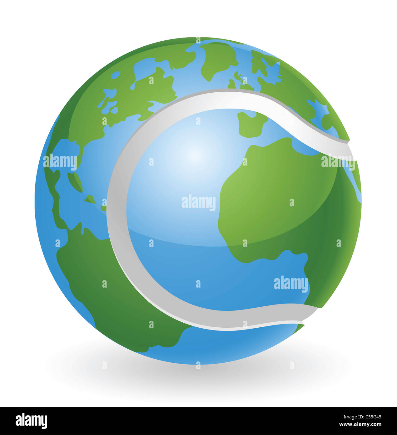 World globe balle de tennis concept illustration Banque D'Images