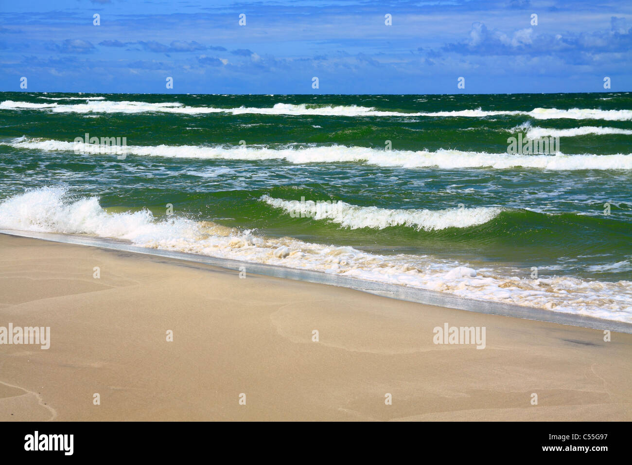 Plage de la mer Baltique à Bialogora, Pologne Banque D'Images
