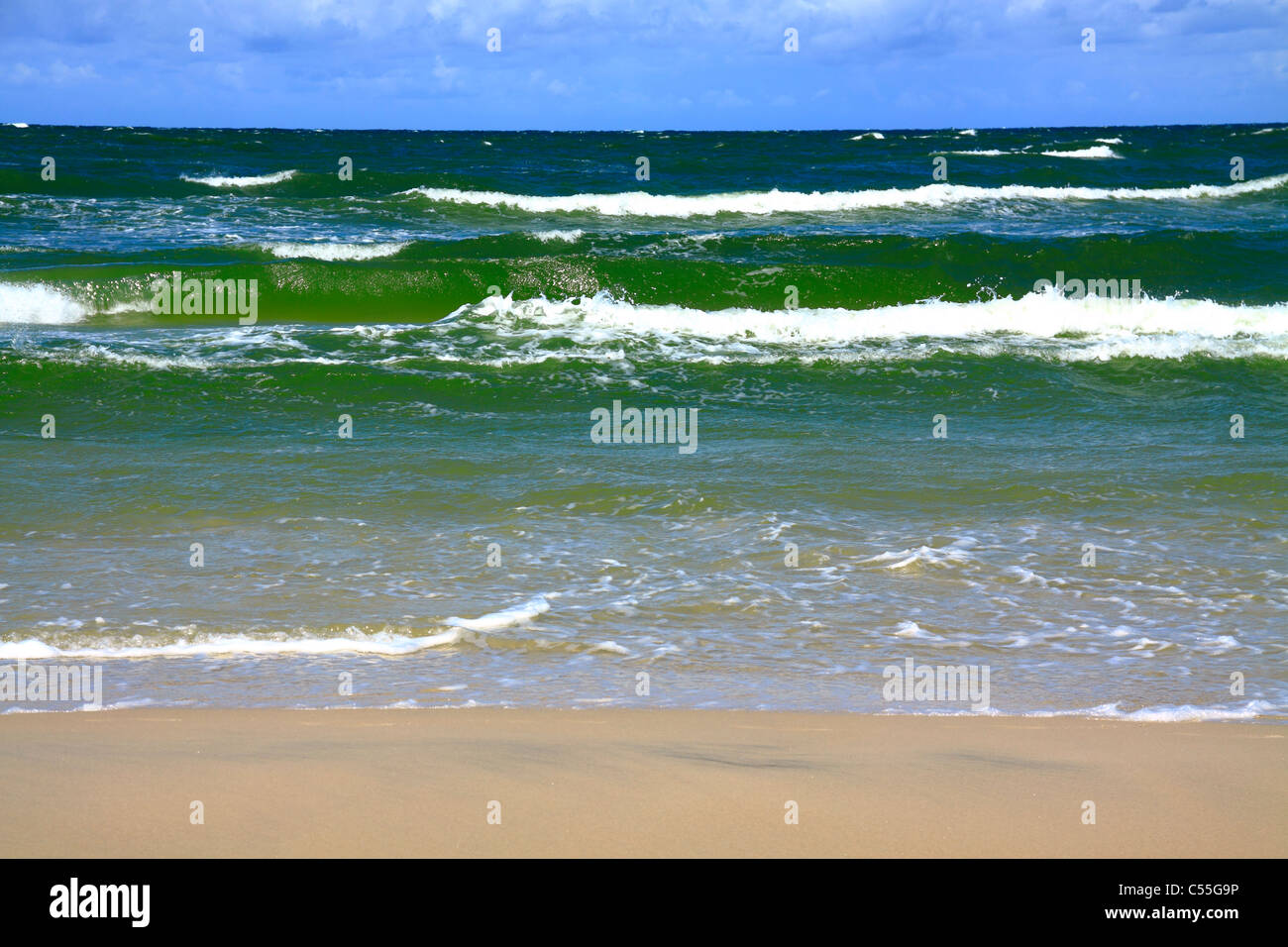 Plage de la mer Baltique à Bialogora, Pologne Banque D'Images