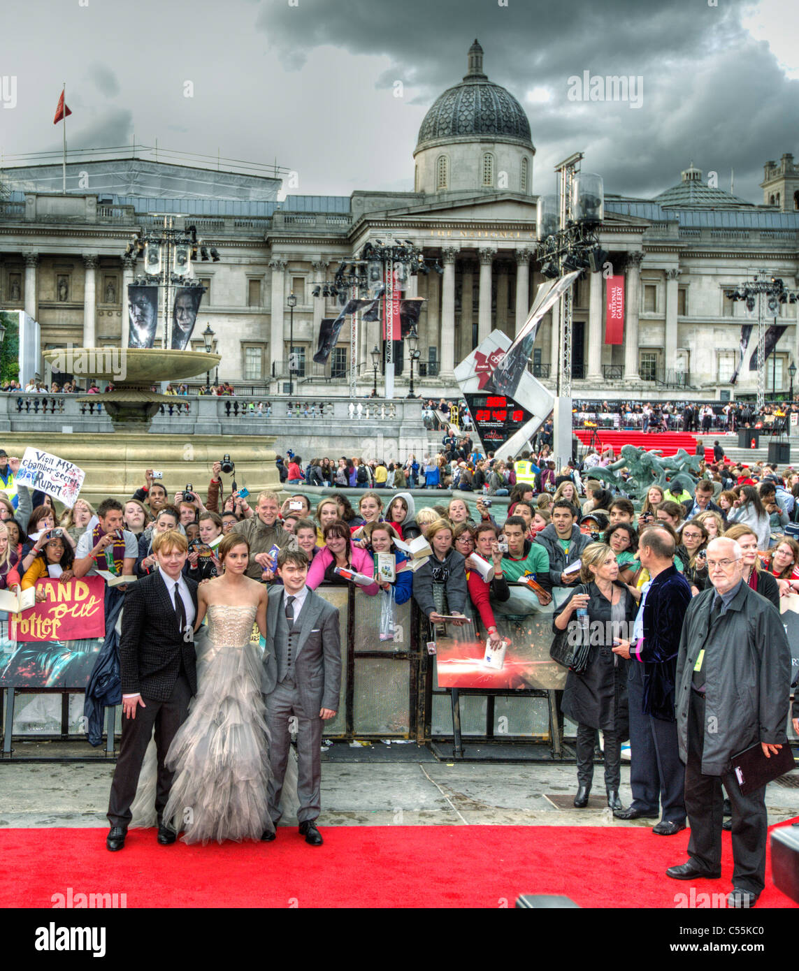 Harry Potter and the Deathly Hallows Part 2 World Film Premiere à Trafalgar Square le 7 juillet 2011 à Londres, en Angleterre. Banque D'Images