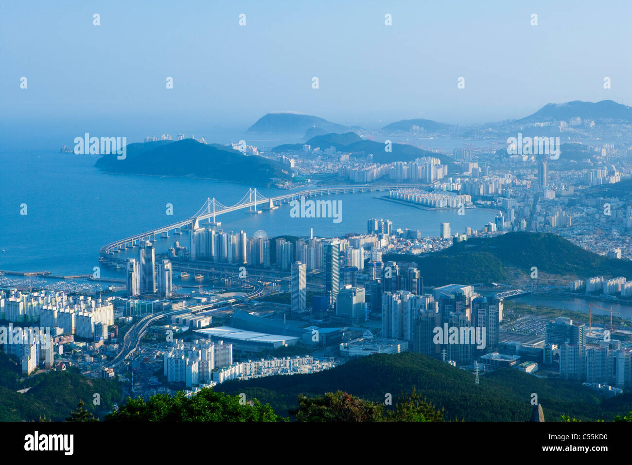 Panorama de la ville de Busan en Corée Banque D'Images