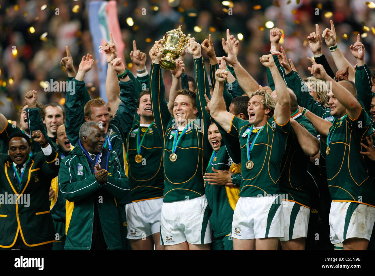 L'Afrique du Sud Vainqueur de la finale de la Coupe du Monde de Rugby 2007  l'Angleterre v l'Afrique du Stade de France / Saint Denis Samedi 20 Octobre  Photo Stock - Alamy