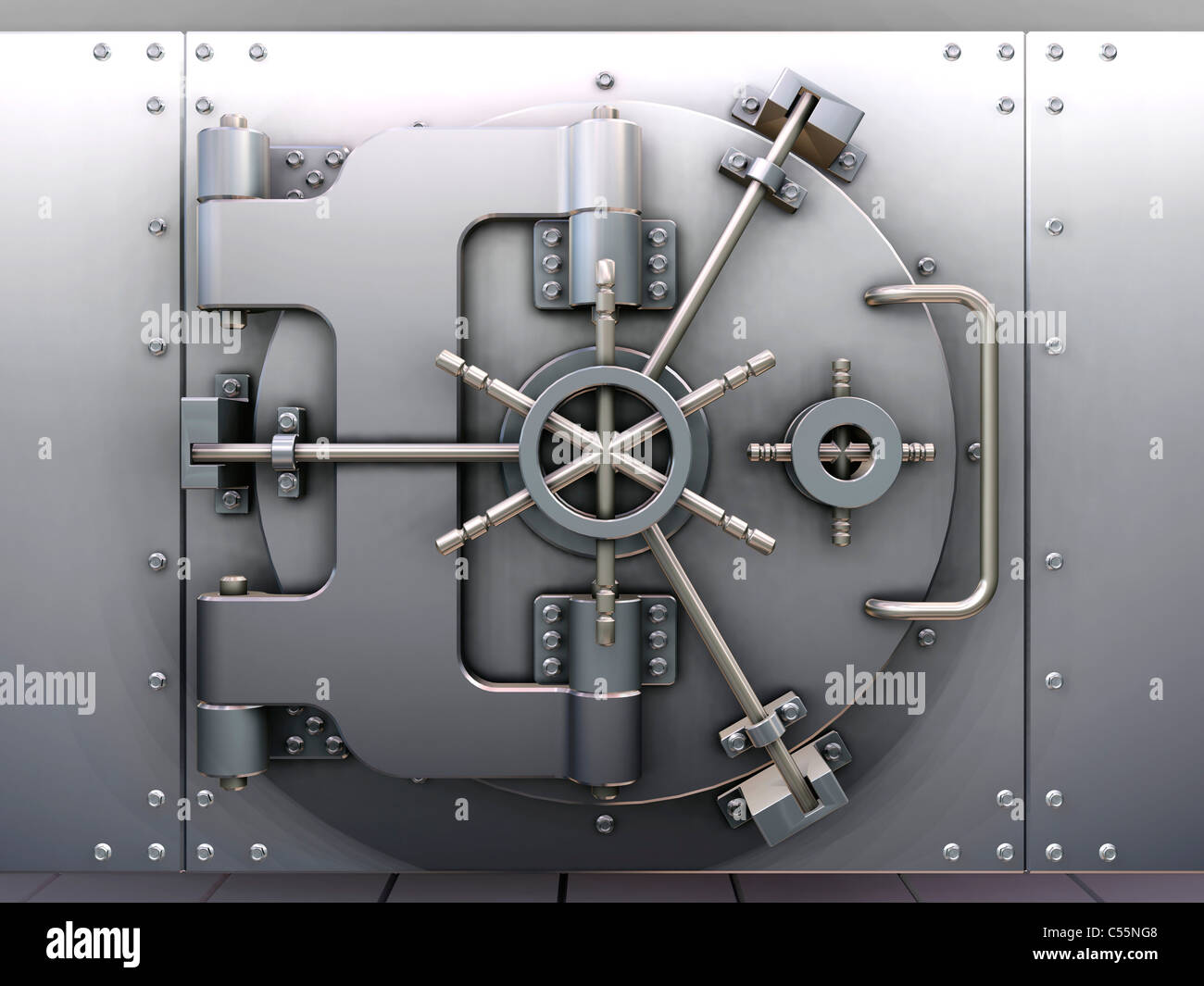 3D render of a bank vault Banque D'Images