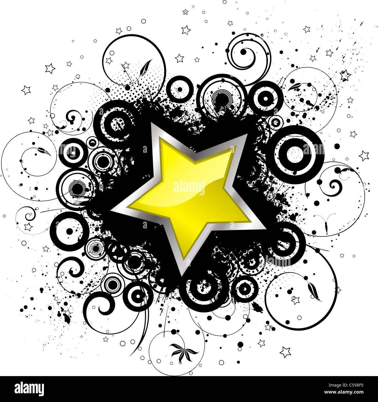 Star brillant décoratif sur grunge background Banque D'Images