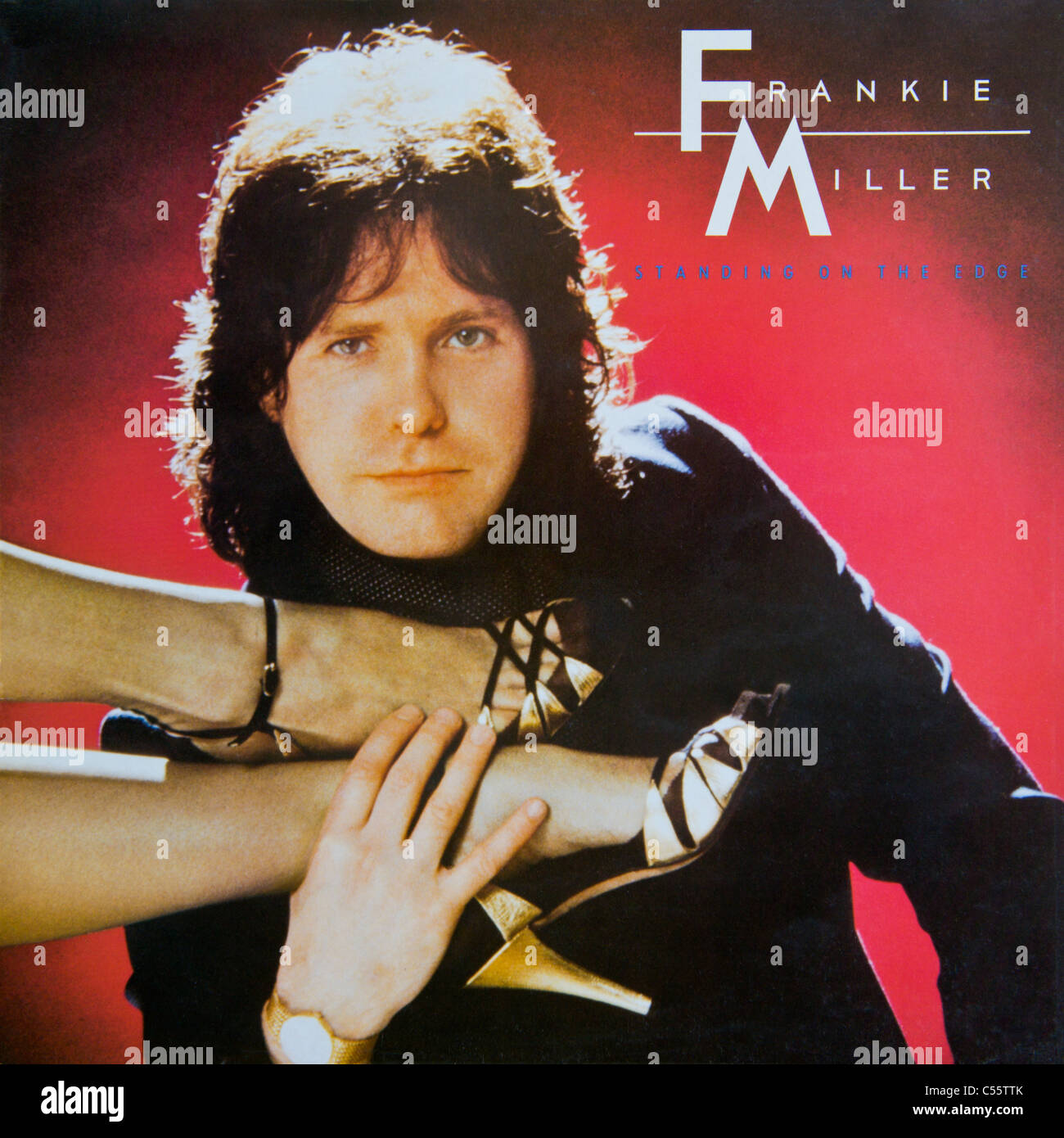 Couverture de l'album vinyle original debout sur le bord par Frankie Miller 1982 parution sur Capitol Records Banque D'Images