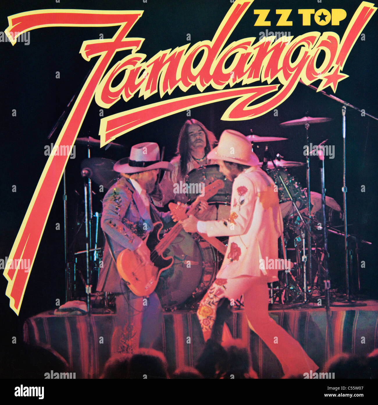 Couverture de l'album vinyle original Fandango de ZZ Top Publié en 1975 sur Warner Bros Records Banque D'Images