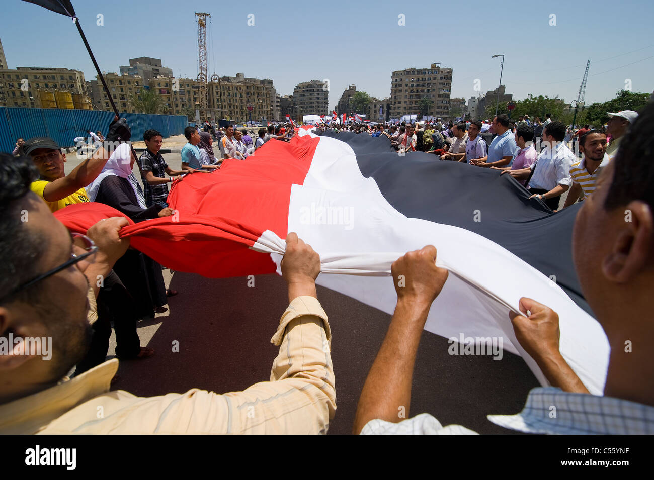 Le 8 juillet 2011 de nombreuses organisations ont appelé à de grandes manifestations en Egypte pour renforcer les exigences de la révolution. Banque D'Images
