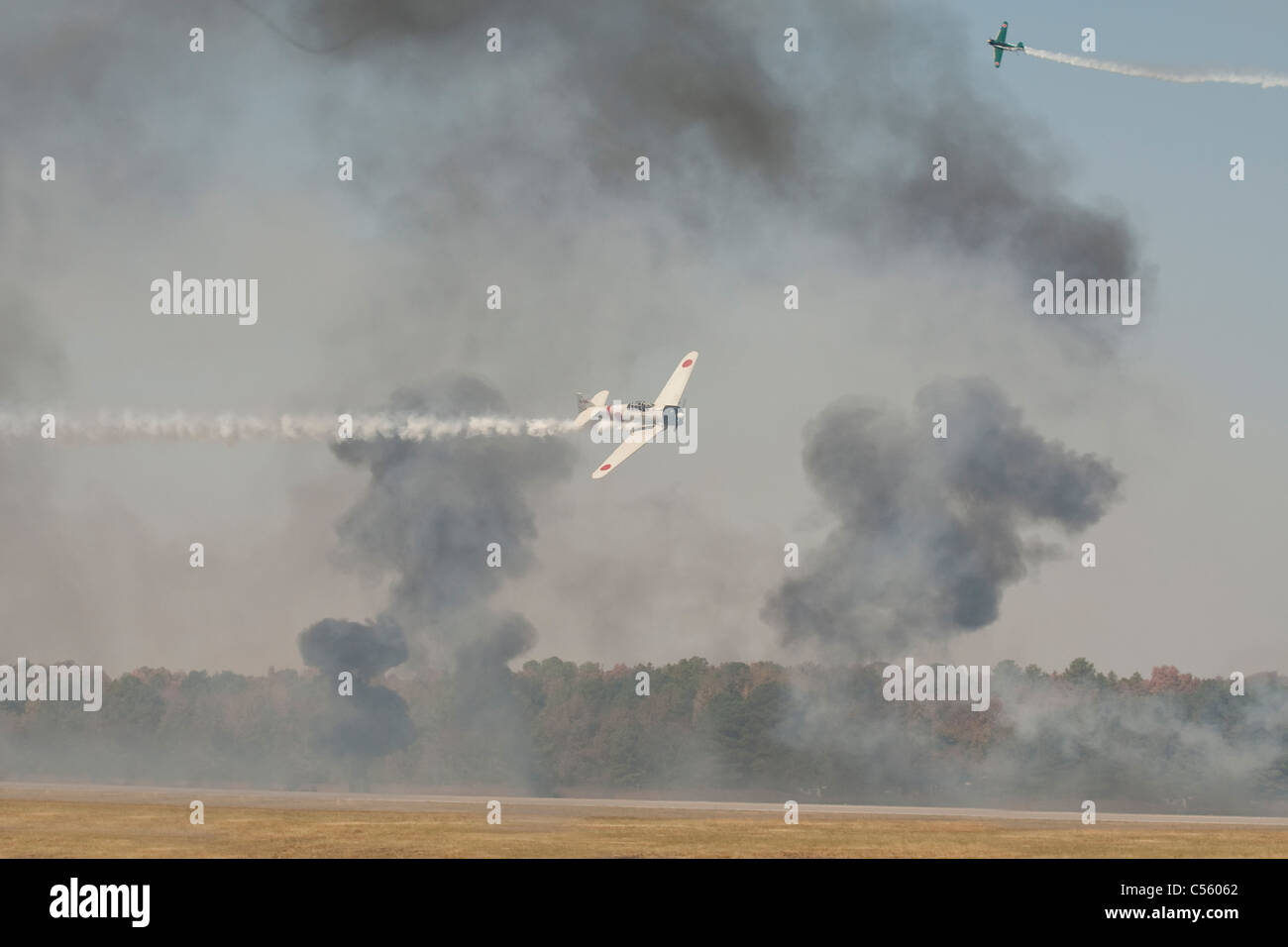 Mitsubishi A6M Zero démontrant à un meeting aérien, Arkansas, États-Unis Banque D'Images