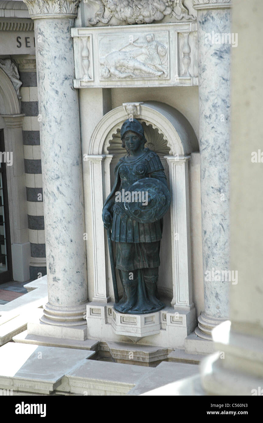 Des reproductions de statues trouvés à Venise, Italie décorent le Venetian Hotel and Casino à Las Vegas, Nevada. Banque D'Images