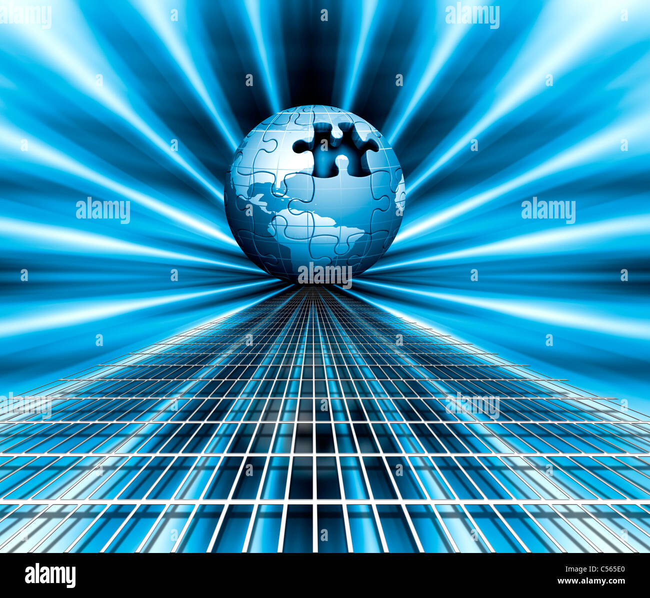 Trouvez Le Composant Manquant Sur L illustration Globe avec morceau de puzzle manquant Photo Stock - Alamy