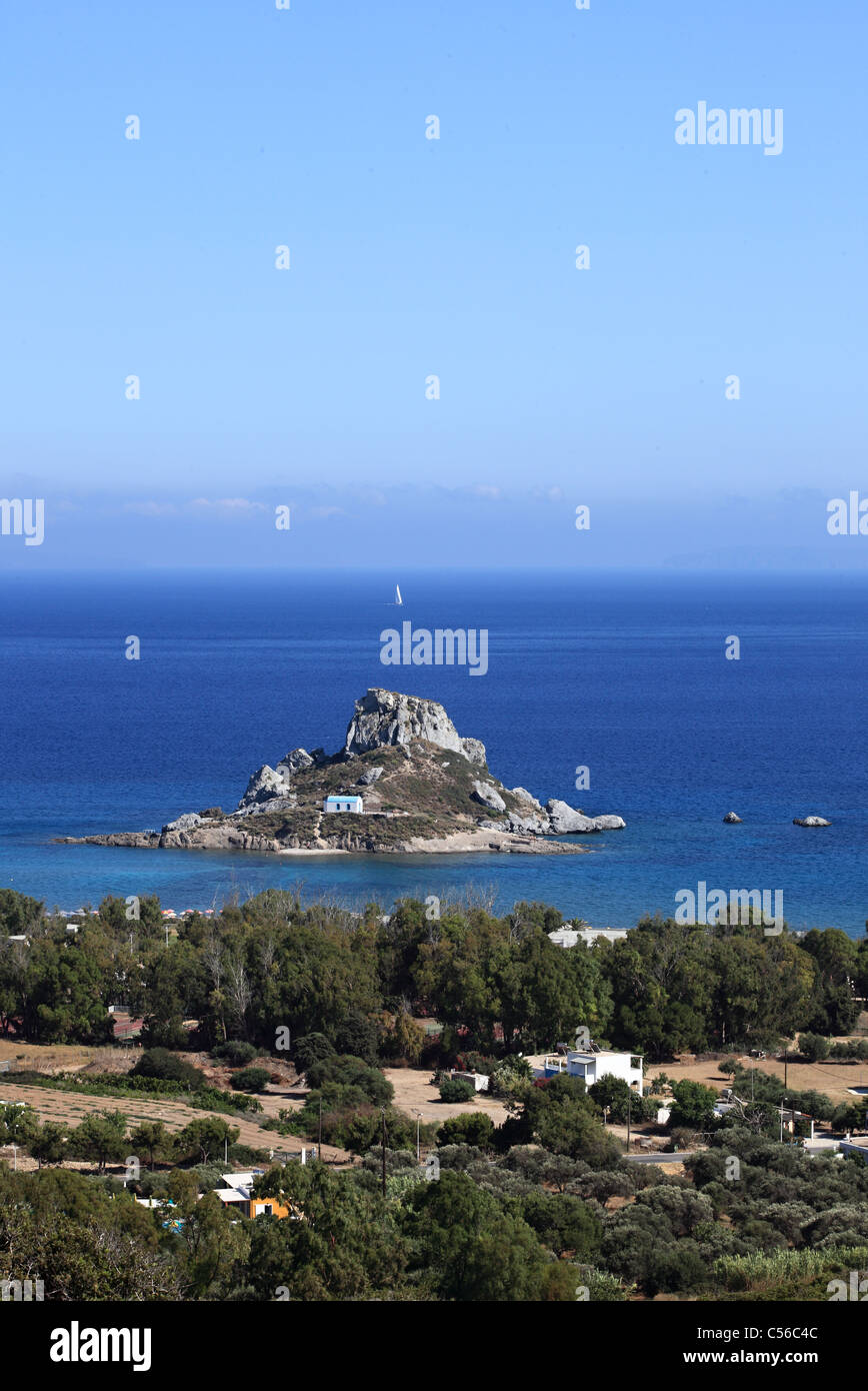 Kefalos village et plage sur l'Île Kos Grèce Banque D'Images