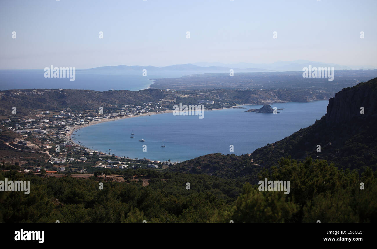 Kefalos village et plage sur l'Île Kos Grèce Banque D'Images